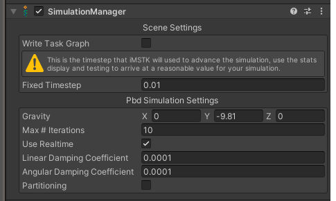 SimulationManager Component UI
